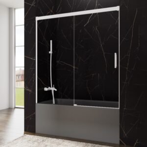 Mampara de bañera GME BASIC 1 fijo + 1 corredera Blanco Transparente