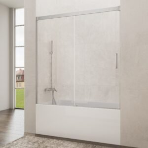 Mampara de bañera GME BASIC 1 fijo + 1 corredera Cromo Transparente