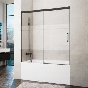 Mampara de bañera GME BASIC 1 fijo + 1 corredera Titanio Frost Plus