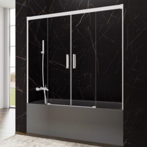 Mampara de bañera GME BASIC 2 fijos + 2 correderas Blanco Transparente