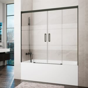 Mampara de bañera GME BASIC 2 fijos + 2 correderas Titanio Frost Plus