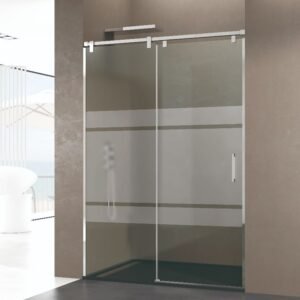 Mampara de ducha GME FUTURA 1 fijo + 1 corredera Cromo Frost Plus