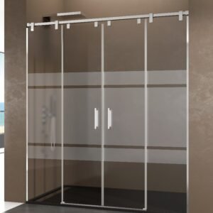 Mampara de ducha GME FUTURA 2 fijos + 2 correderas Cromo Frost Plus