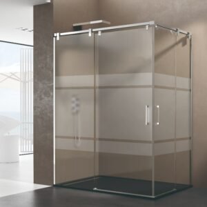 Mampara de ducha GME FUTURA angular al vértice Cromo Frost Plus