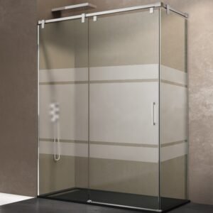 Mampara de ducha GME FUTURA frontal + lateral fijo Cromo Frost Plus