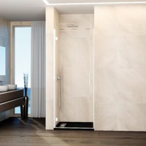 Mampara de ducha GME GLASS A abatible (1 puerta) Blanco Transparente