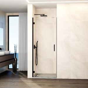 Mampara de ducha GME GLASS A abatible (1 puerta) Negro Transparente