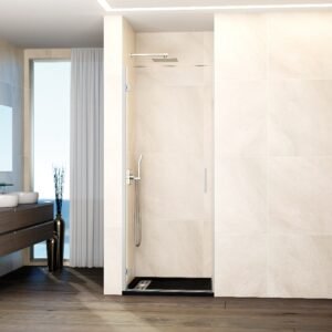 Mampara de ducha GME GLASS A abatible (1 puerta) Níquel Transparente