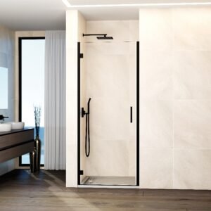 Mampara de ducha GME GLASS B abatible (1 puerta) Negro Transparente