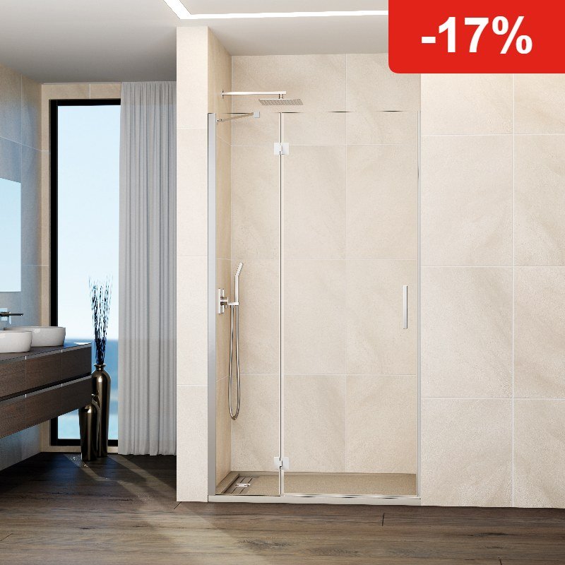 Mampara de ducha GME GLASS C abatible (1 fijo + 1 puerta)