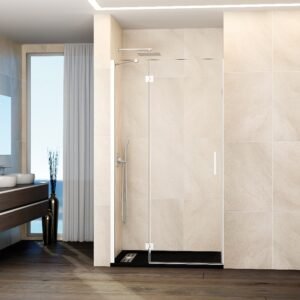 Mampara de ducha GME GLASS C abatible (1 fijo + 1 puerta) Blanco Transparente