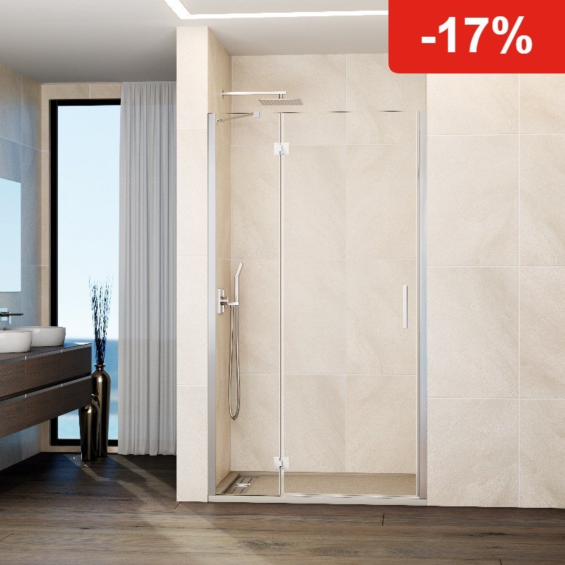 Mampara de ducha GME GLASS D abatible (1 fijo + 1 puerta)