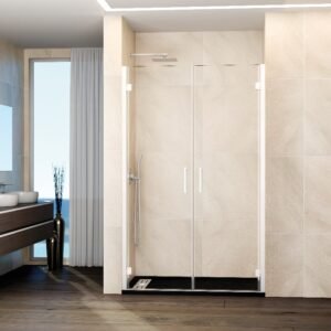 Mampara de ducha GME GLASS I abatible (2 puertas) Blanco Transparente