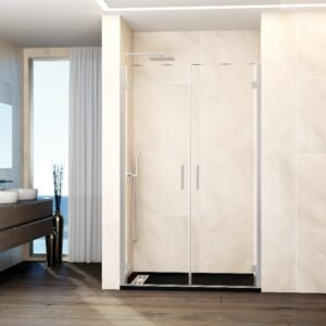 Mampara de ducha GME GLASS I abatible (2 puertas) Níquel Transparente