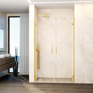 Mampara de ducha GME GLASS I abatible (2 puertas) Oro Transparente