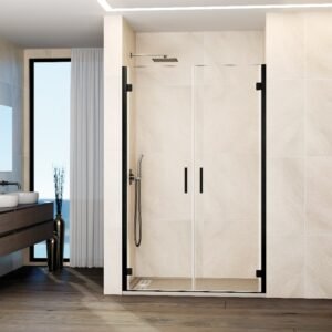 Mampara de ducha GME GLASS I abatible (2 puertas) Titanio Transparente