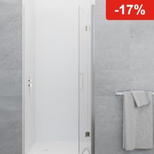 Mampara de ducha GME GLASS plegable C1 (1 fijo + 1 puerta)