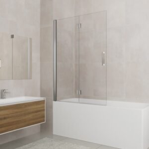 Mampara de bañera GME GLASS plegable Cromo Transparente