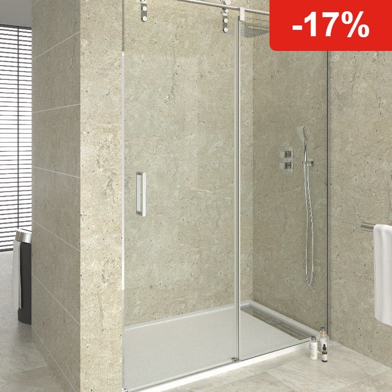 Mampara de ducha GME MOVING 1 fijo + 1 corredera