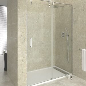 Mampara de ducha GME MOVING 1 fijo + 1 corredera Cromo Transparente