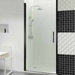 Mampara de ducha GME OPEN B abatible (1 puerta) Negro Transparente