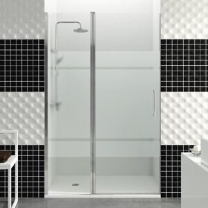 Mampara de ducha GME OPEN C abatible (1 fijo + 1 puerta) Cromo Frost Plus