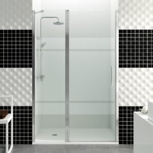 Mampara de ducha GME OPEN D abatible (1 fijo + 1 puerta) Cromo Frost Plus