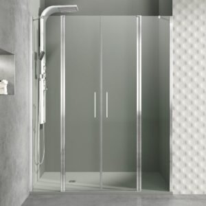 Mampara de ducha GME OPEN G abatible (2 fijos + 2 puertas) Cromo Transparente