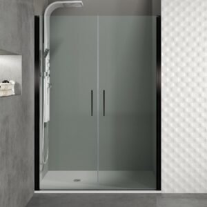 Mampara de ducha GME OPEN I abatible (2 puertas) Negro Transparente