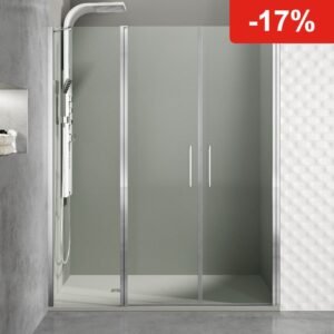 Mampara de ducha GME OPEN J abatible (1 fijo + 2 puertas)