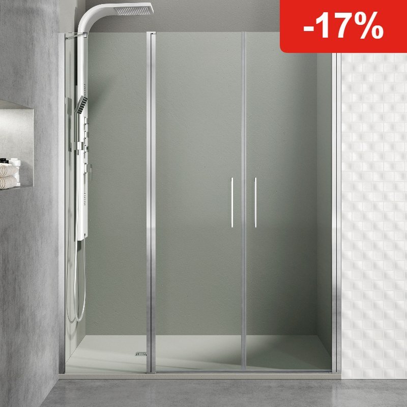 Mampara de ducha GME OPEN J abatible (1 fijo + 2 puertas)