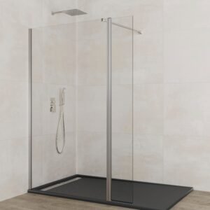 Mampara de ducha GME SCREEN MOVING fijo + abatible Cromo Transparente