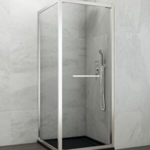 Mampara de ducha GME SPAZIO A plegable + lateral fijo Cromo Transparente