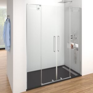 Mampara de ducha GME VETRUM 2 fijos + 2 correderas Cromo Transparente