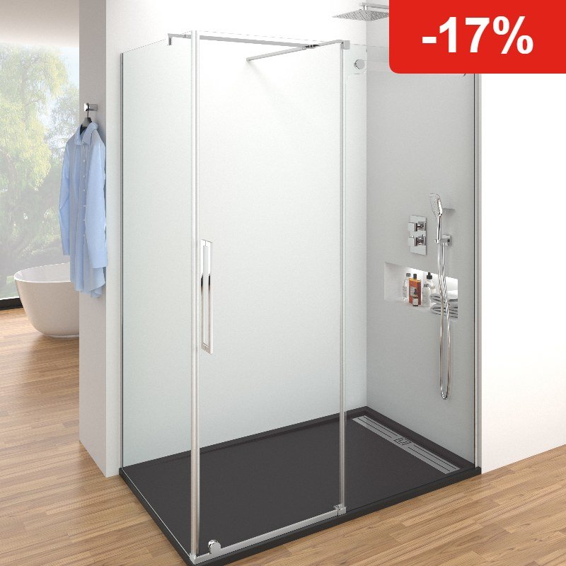 Mampara de ducha GME VETRUM frontal + lateral fijo