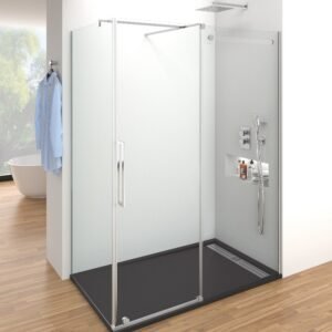 Mampara de ducha GME VETRUM frontal + lateral fijo Cromo Transparente