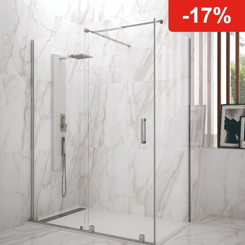 Mampara de ducha GME VITRO frontal + lateral fijo