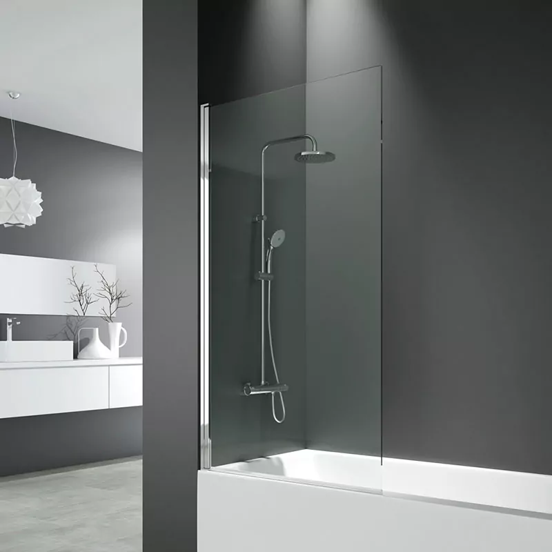 mampara fija para bañera con cristal templado transparente