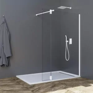 Mampara ducha blanco trans bisagra