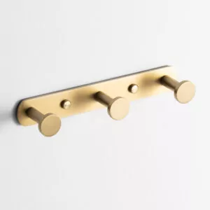 PERCHA TRIPLE ROUND CON ACABADOS DORADOS