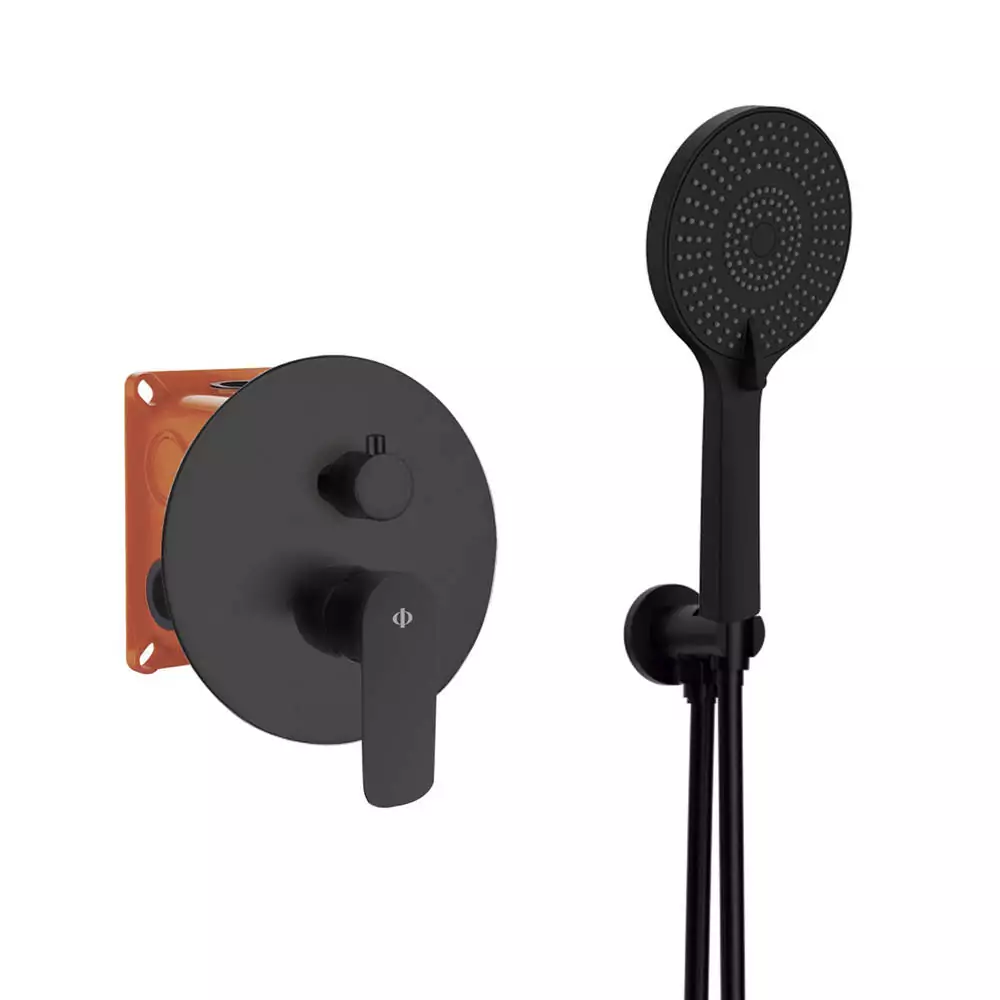CONJUNTO EMPOTRAR 2 FUN. MONOMANDO CASSIO COLOR NEGRO