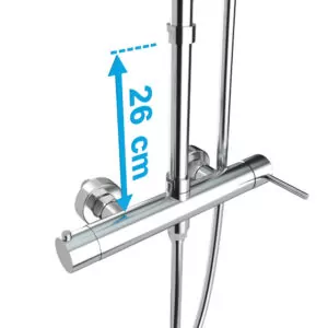 Suplemento de 26cm para barra de ducha COLOR CROMO