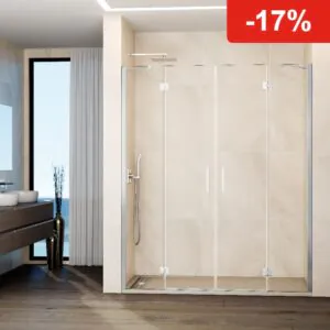 Mampara de ducha GME GLASS G abatible (2 fijos + 2 puertas)
