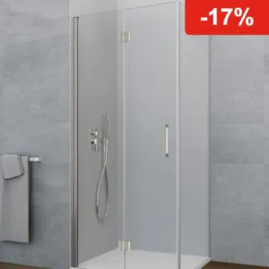 Mampara de ducha GME GLASS plegable + lateral fijo