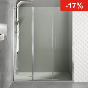 Mampara de ducha GME OPEN J abatible (1 fijo + 2 puertas)