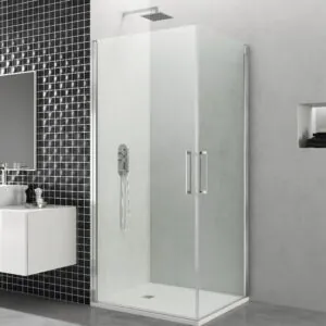 Mampara de ducha GME OPEN K angular abatible (2 puertas) Cromo Transparente